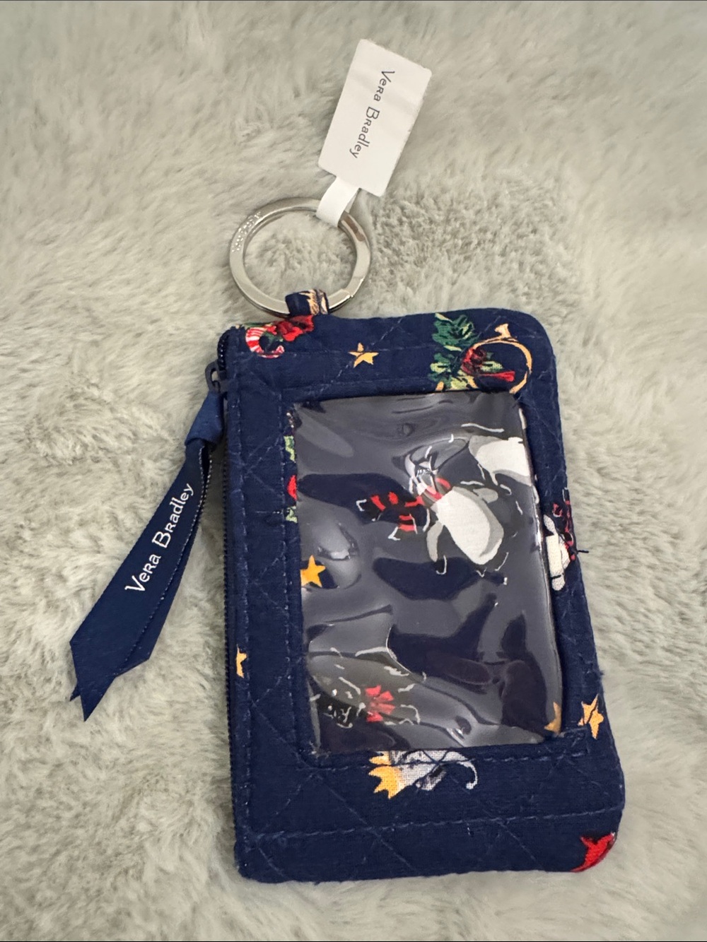 🌈 Vera Bradley Zip ID Christmas Snow Globe Motifs